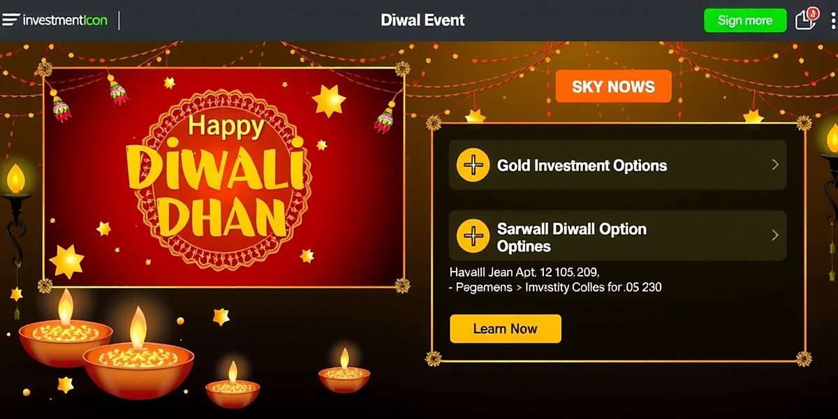 Investment Icon India - Diwali Dhan Event Investment Icon India Diwali Dhan event screen with gold investment options